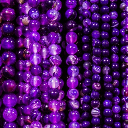 Наниз топчета Ахат виолетов