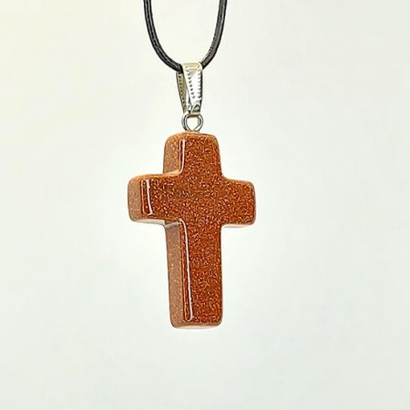 Висулки и Медальони от Кафяв Пясъчен Камък Кръстче